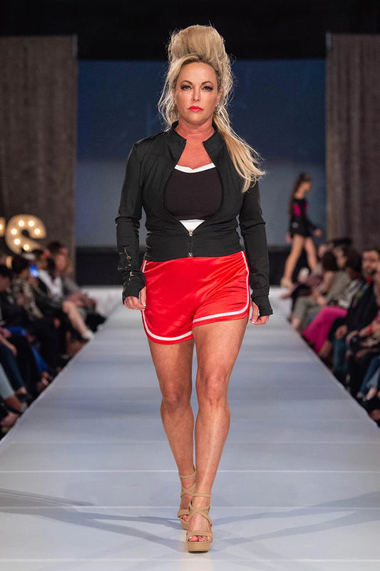 Watermelon red shine shorts