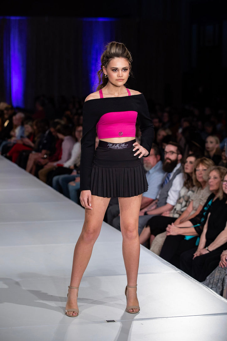 Fuschia racer back crop