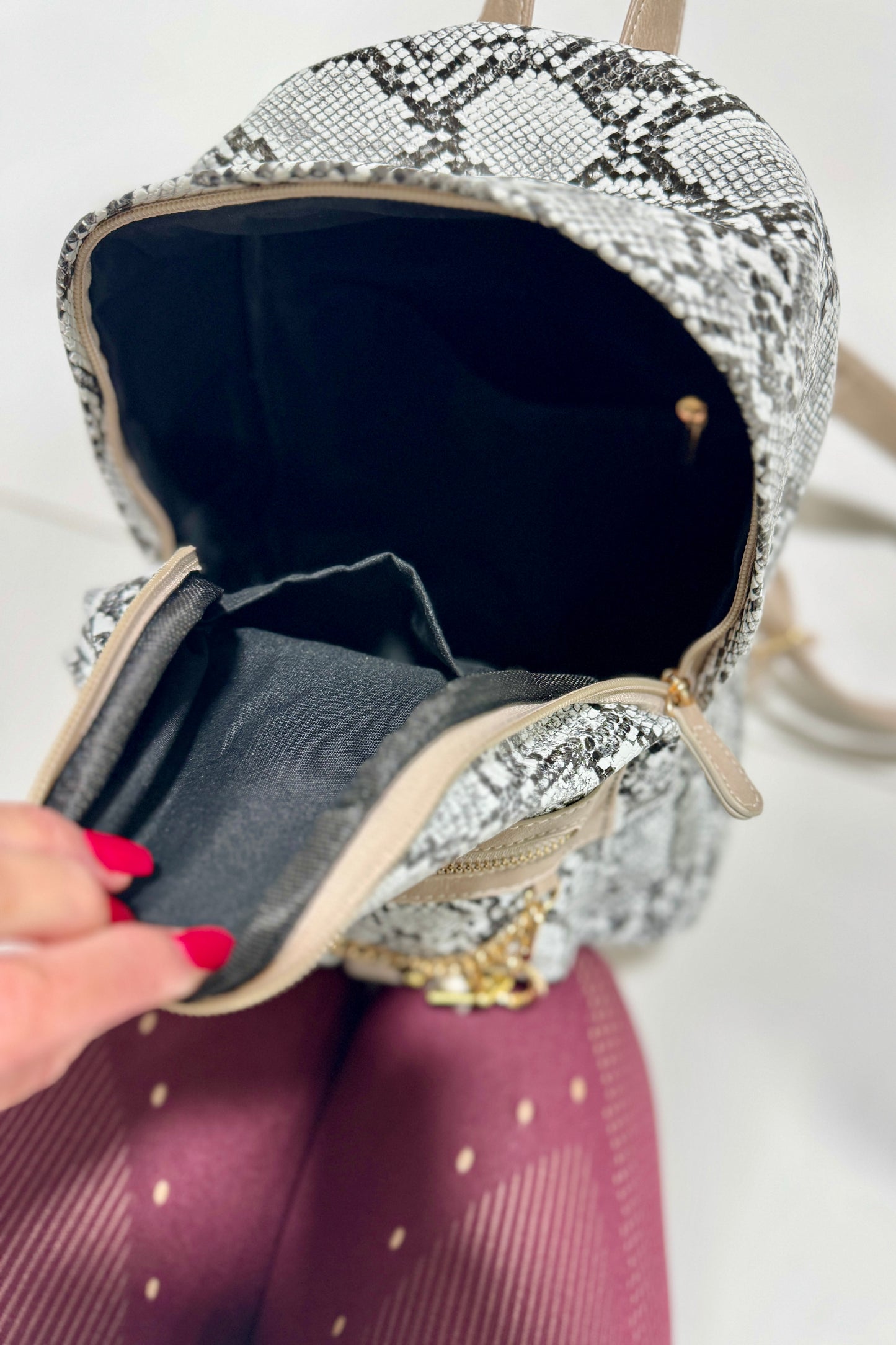 Snake print mini Backpack
