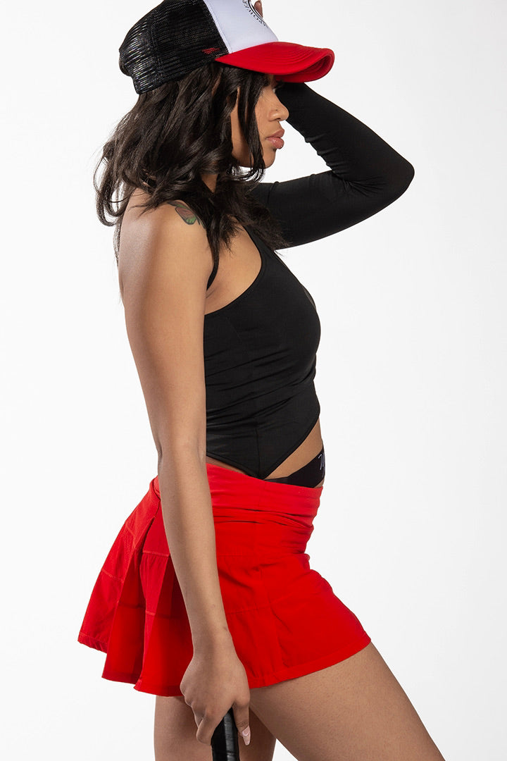 Mid rise Pleat Back Skirt