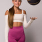 Long sleeve bra with thumb holes