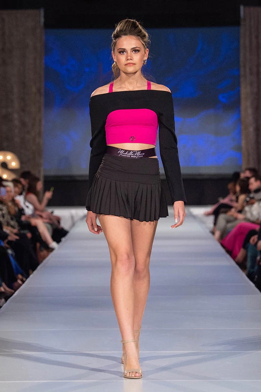 Fuschia racer back crop