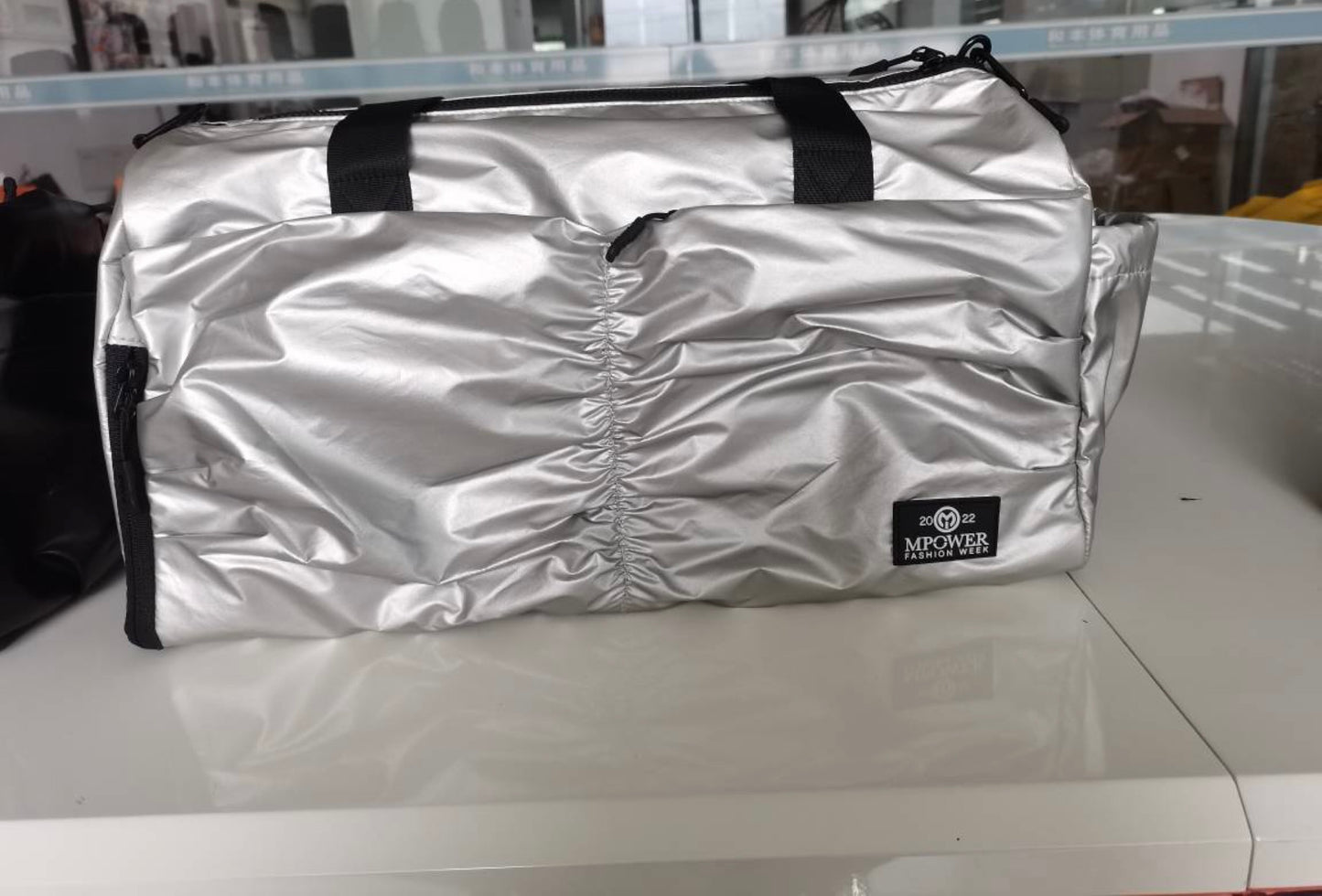 Limited Edition MPR Fashion week Black shine gym duffel