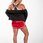 Watermelon red shine shorts