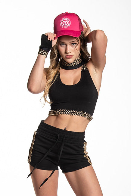 Shine On Sequence  Black Shorts
