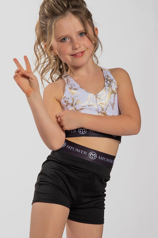 Black High Rise Childrens spandex Shorts,  WORK OUT CLOTHING,  SPORTS CLOTHES , KCFW,  FITNESS APPAREL 