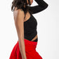 Mid rise Pleat Back Skirt